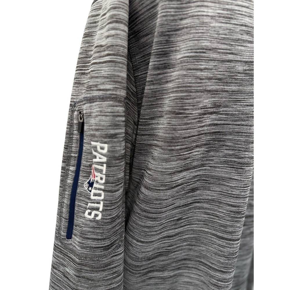 New England Patriots Quarter Zip Pullover Mens XL Gray NFL GIII Jacket Pockets - Picture 4 of 15